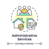 Administrative services multi color concept icon. Hoa management, financial administration. Round shape line illustration. Abstract idea. Graphic design. Easy to use in infographic, presentation vector