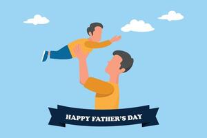 Happy father's day concept. Colored flat illustration isolated. vector