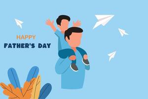 Happy father's day concept. Colored flat illustration isolated. vector