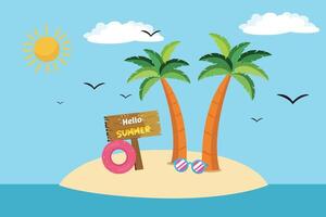 Summer Concept. Colored flat illustration isolated. vector