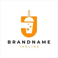 drink logo and letter j vector