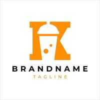 drink logo and letter k vector