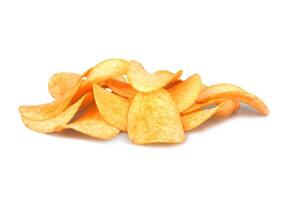 Potato chips on white photo