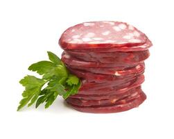 salami on white photo