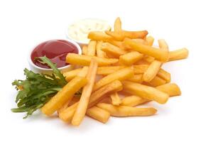 French fries on white photo