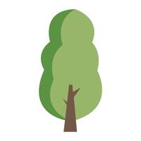 Green tree icon. flat color design. illustration vector