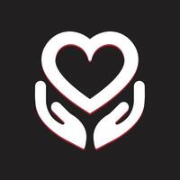 a heart with a person's hands vector