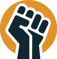 A hand symbol that protrays strength and equality vector