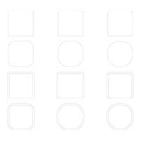 rectangle outline set element design vector