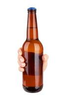 beer bottle on white photo