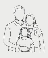 Family line drawing Illustrations vector