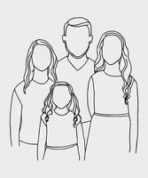 Family line drawing Illustrations vector