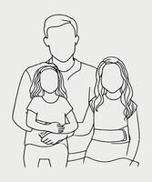 Family line drawing Illustrations vector