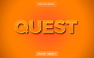 QUEST 3d editable text effect psd