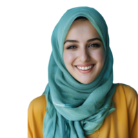 portret van een gesluierd Islamitisch vrouw vervelend zwart hijab geïsoleerd Aan transparant achtergrond png