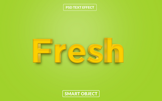 Fresh 3d editable text effect psd