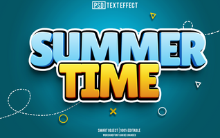 summer time text effect, font editable, typography, 3d text. psd