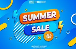 summer sale text effect, font editable, typography, 3d text psd