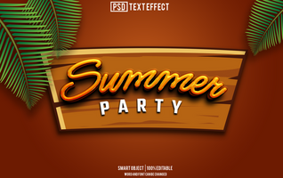 Sommer- Party Text Wirkung, Schriftart editierbar, Typografie, 3d Text. psd