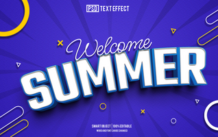 summer text effect, font editable, typography, 3d text. psd