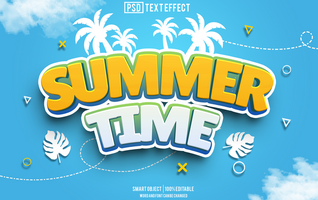 sommar tid text effekt, font redigerbar, typografi, 3d text. psd