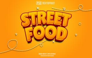 street food text effect, font editable, typography, 3d text psd