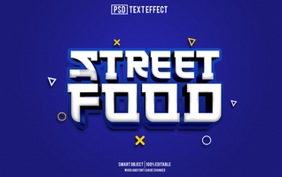 street food text effect, font editable, typography, 3d text psd