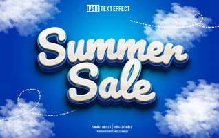 summer sale text effect, font editable, typography, 3d text psd