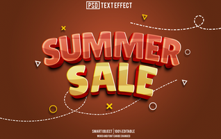 summer sale text effect, font editable, typography, 3d text psd