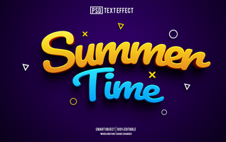 summer time text effect, font editable, typography, 3d text. psd