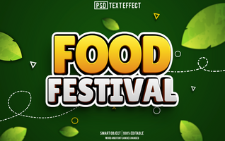 food festival text effect, font editable, typography, 3d text psd