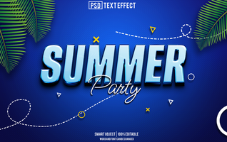 Sommer- Party Text Wirkung, Schriftart editierbar, Typografie, 3d Text. psd