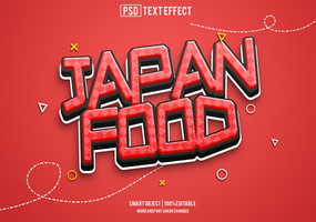 japan food text effect, font editable, typography, 3d text psd