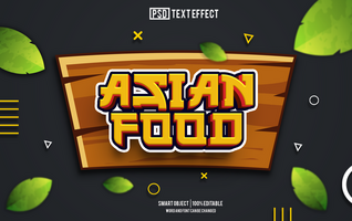 asian food text effect, font editable, typography, 3d text psd