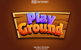 play ground text effect, font editable, typography, 3d text. psd