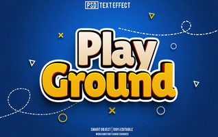 play ground text effect, font editable, typography, 3d text. psd