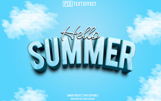 summer text effect, font editable, typography, 3d text. psd