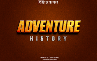 adventure text effect, font editable, typography, 3d text psd