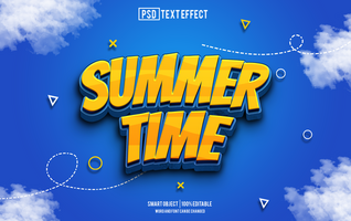 sommar tid text effekt, font redigerbar, typografi, 3d text. psd