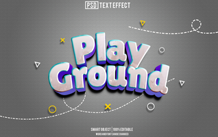 play ground text effect, font editable, typography, 3d text. psd