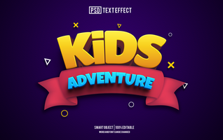 kids adventure text effect, font editable, typography, 3d text psd