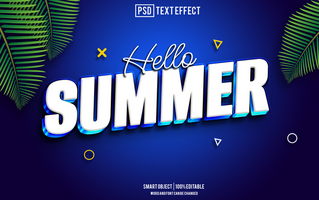 summer text effect, font editable, typography, 3d text. psd