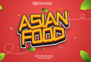 asiatisk mat text effekt, font redigerbar, typografi, 3d text psd