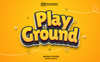 play ground text effect, font editable, typography, 3d text. psd
