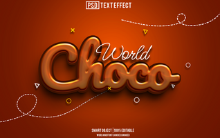 choco text effect, font editable, typography, 3d text psd