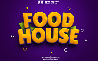 food house text effect, font editable, typography, 3d text psd