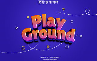 play ground text effect, font editable, typography, 3d text. psd