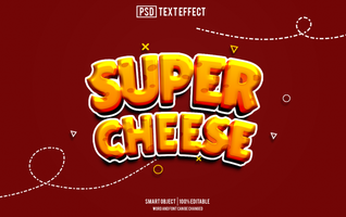 super cheese text effect, font editable, typography, 3d text psd