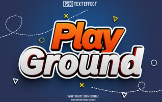 play ground text effect, font editable, typography, 3d text. psd