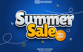 summer sale text effect, font editable, typography, 3d text psd